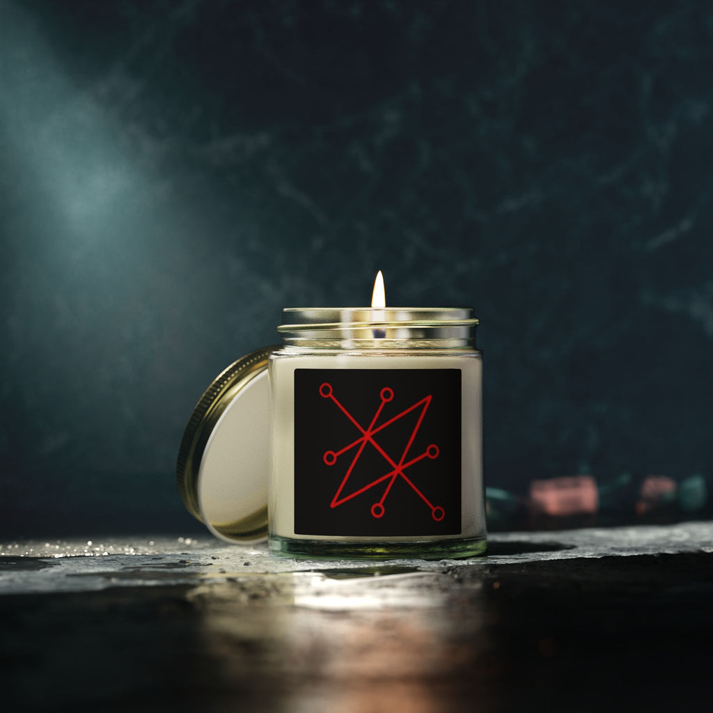 Azazel Sigil Scented or Unscented Candle, Natural Coconut Apricot Wax (4oz)