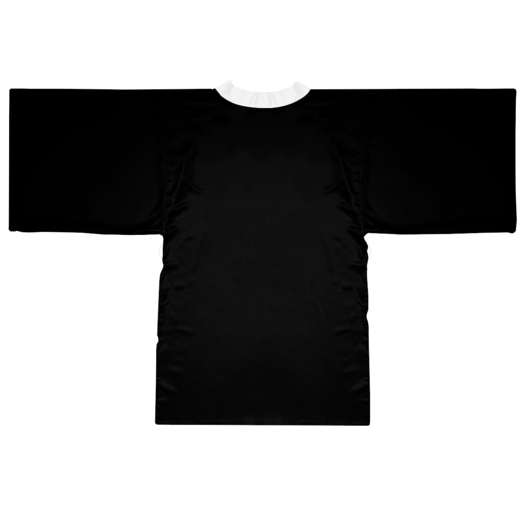 Lilith Sigil Black Kimono Robe with Minimalist White Crest